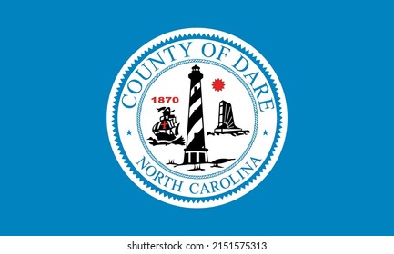 Flag of Dare County, Northern Carolina, USA. 