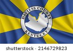 Flag of Daviess County, Kentucky, USA. Realistic waving flag of Daviess County vector background.