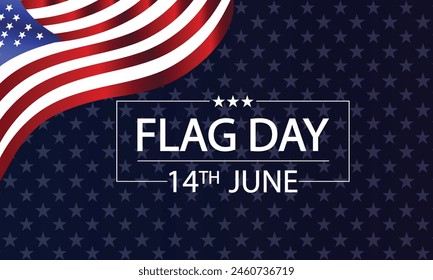 Flag Day Frenzy Stylish Text and Illustration of the American Flag