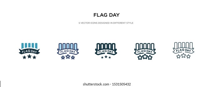flag day icon in different style vector illustration. two colored and black flag day vector icons designed in filled, outline, line and stroke style can be used for web, mobile, ui