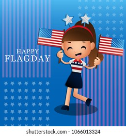 Flag Day Illustration