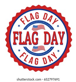 Flag day label or stamp on white background, vector illustration