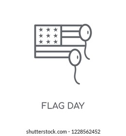flag day linear icon. Modern outline flag day logo concept on white background from United States of America collection. Suitable for use on web apps, mobile apps and print media.