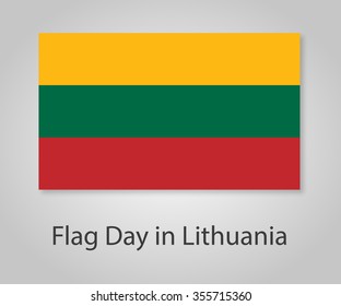  Flag Day in Lithuania with a shadow on a gray  background