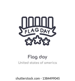 flag day outline icon. isolated line vector illustration from united states of america collection. editable thin stroke flag day icon on white background