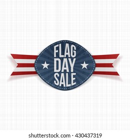 Flag Day Sale festive Label with Ribbon and Shadow