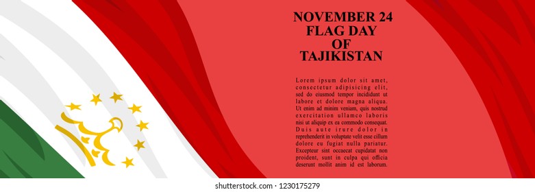Flag Day of Tajikistan vector illustration. Suitable for greeting card, poster and banner.