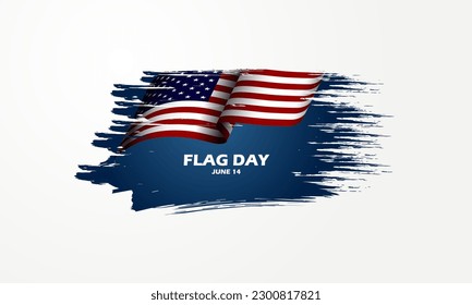 Flag Day In United States June 14 Background Vector Illustration