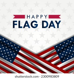 Flag Day In United States June 14 Background Vector Illustration