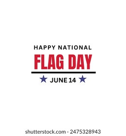 Flag Day In United States June 14 Background Vector Illustration. Happy Flag Day in the June 14 American, vector illustration, best for social media post template, greeting card,landscape orientation 