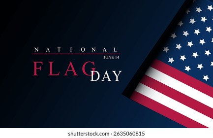 Flag Day In United States June 14 Background Vector Illustration