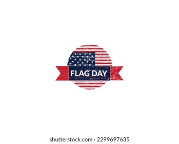 Flag Day in the United States, vector illustration. USA flag day greeting card with brush stroke vector background. United States national flag colors and hand lettering text happy flag day.