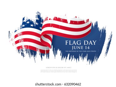 Flag Day In The United States, Vector Illustration