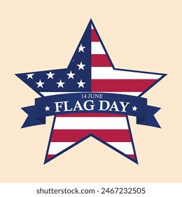 Flaggentag mit US-Fahne in Star Banner Vektorillustration