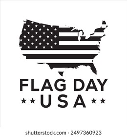 flag day USA silhouette logo design