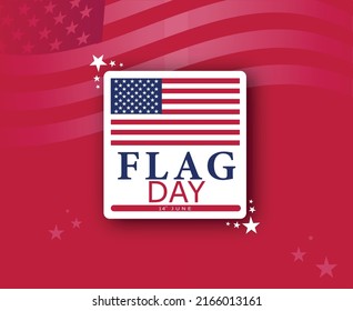 flag day of U.S.A. vector illustration eps file on 14th june 