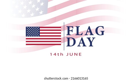 flag day of U.S.A. vector illustration eps file on 14th june 