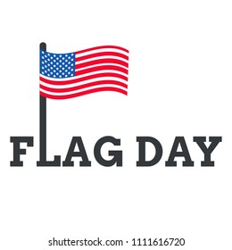  flag day with USA flag vector on white background or banner graphic