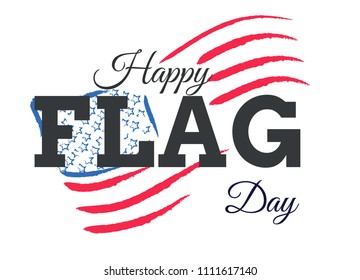 flag day with USA flag vector on white background or banner graphic