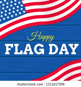 flag day with USA flag vector on white background or banner graphic