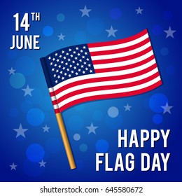 Flag Day. Vector illustration for holiday. 14 June.
