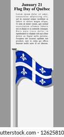 Québec Flag Day vector illustration. Suitable for greeting card, poster and banner. 