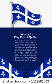 Québec Flag Day vector illustration. Suitable for greeting card, poster and banner. 