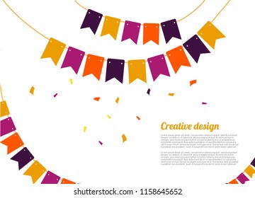 flag decoration template on white background. vector