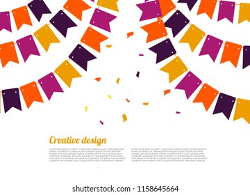 flag decoration template on white background. vector