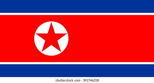 The flag of the Democratic People's Republic of Korea , North Korea , correct colors and proportion , accurate vector illustration