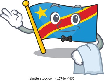 Flag democratic republic Character on A stylized Waiter look