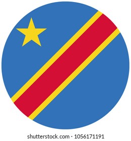 Flag of Democratic republic of Congo in circle