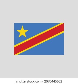 Bandera del elemento de la línea de color de la República Democrática del Congo. Elemento vector para página web, aplicación móvil, promoción.  elemento de diseño de interfaz gráfica de usuario (GUI) de UI UX. 