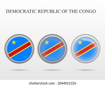 Flag of Democratic Republic of the Congo in the form of a circle