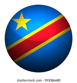 Flag of Democratic Republic of the Congo Glossy Button