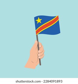 Flag of the Democratic Republic of the Congo, Hand Holding flag
