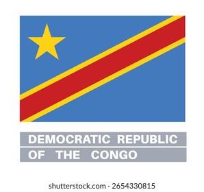 Flag of democratic republic of the congo. Flag icon. Standard colors. Standard size. Rectangular flag