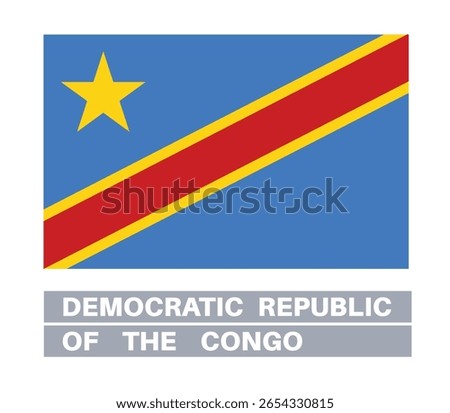 Flag of democratic republic of the congo. Flag icon. Standard colors. Standard size. Rectangular flag
