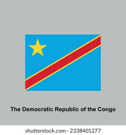 flag of the Democratic Republic of the Congo isolated vector illustration