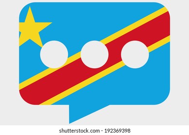 The flag of Democratic Republic of Congo in a messaging bubble