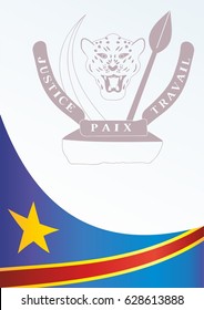 Flag of the Democratic Republic of the Congo, template for the award, an official document with the flag and the symbol of the  Democratic Republic of the Congo