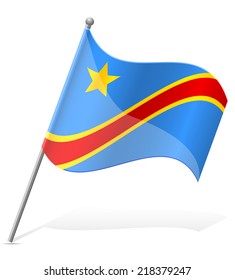 flag of Democratic Republic of Congo vector illustration isolated on white background