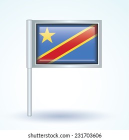 Flag of Democratic Republic of the Congo, vector illustration