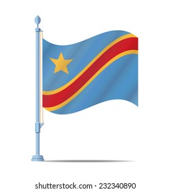 Flag of Democratic Republic of the Congo vector illustration