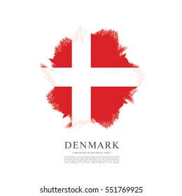 Flag of Denmark, brush stroke background