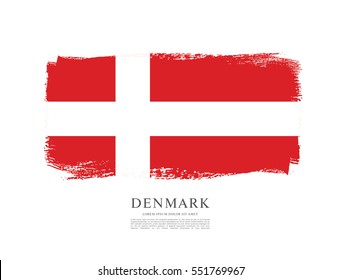 Flag of Denmark, brush stroke background