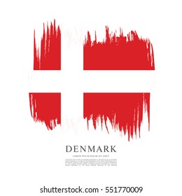 Flag of Denmark, brush stroke background