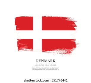 Flag of Denmark, brush stroke background