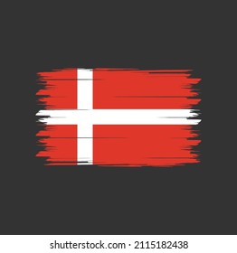 Flag of Denmark with brush style