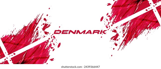 Flagge von Dänemark mit Pinselstil und Halbtoneffekt. Dänische Flagge Hintergrund mit Grunge Konzept